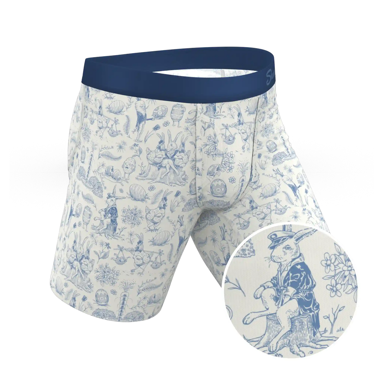 The Hot Cottontail | Easter Toile Ball Hammock® Boxer - Long Leg