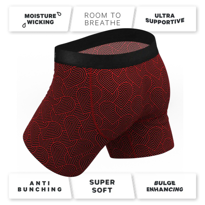 The Cherub | Geometric Hearts Ball Hammock® Pouch Underwear With Fly