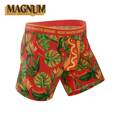 The Wiener In Paradise | Shinesty X Wienerschnitzel Tropical Ball Hammock® Magnum Big Pouch Underwear