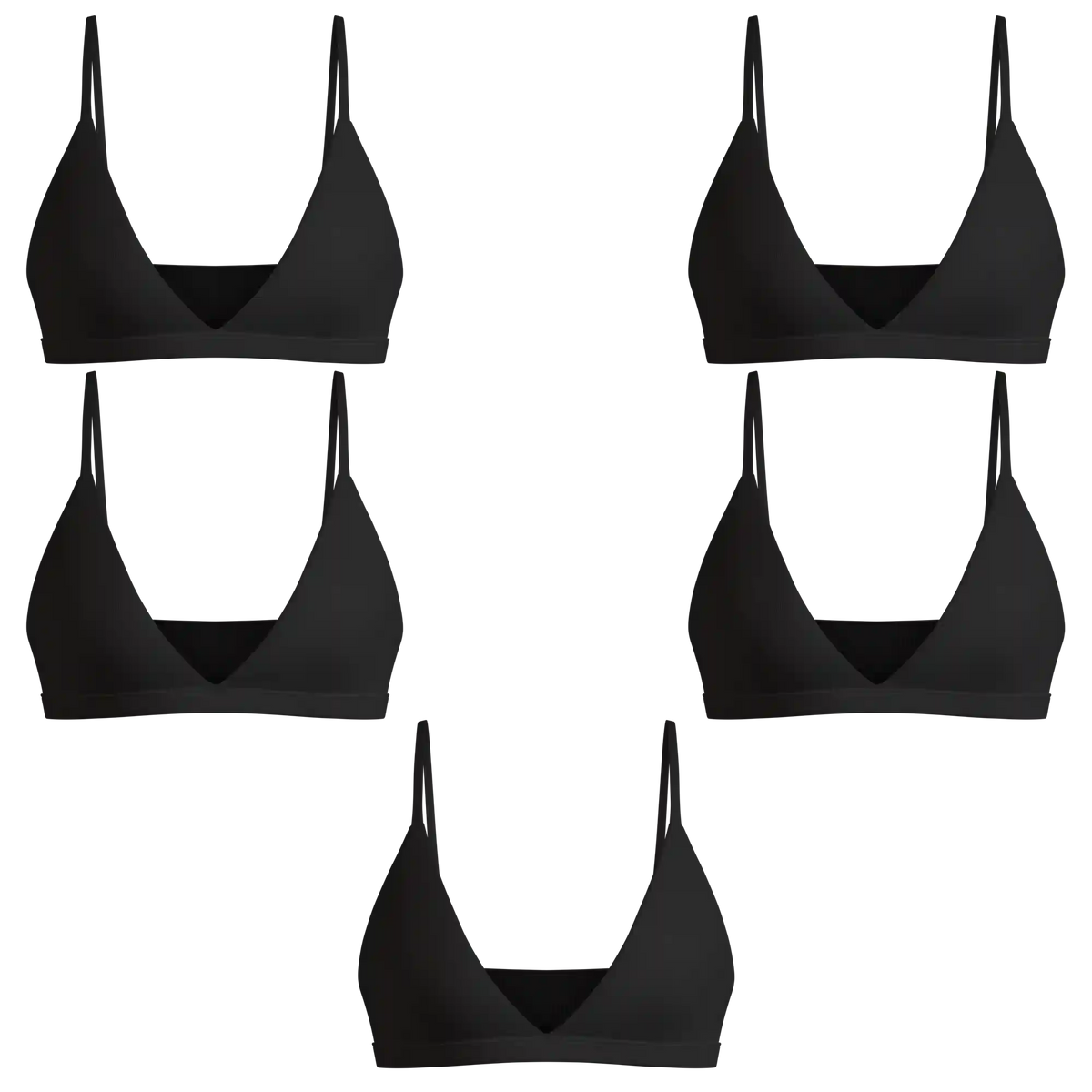 The Threat Level Midnight | Boob Hammock™ Triangle Bralette 5 Pack