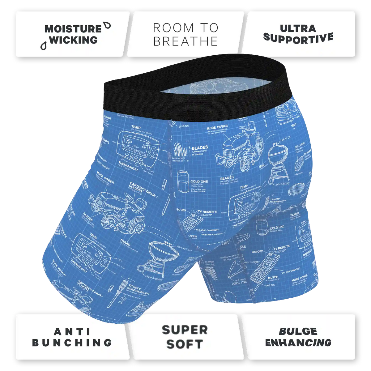 The Man With A Plan | Blueprint Ball Hammock® Boxer - Long Leg