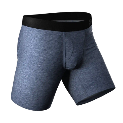 The Blueberry | Blue Heather Ball Hammock® Boxer - Long Leg