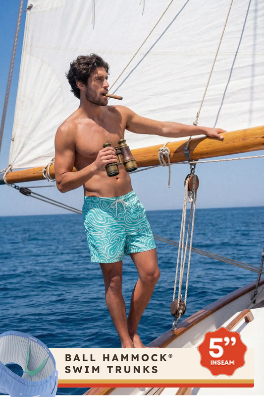 The Water Park | Neon Abstract Line Ball Hammock® Pouch 5" Swim Trunks