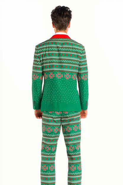The Kris Kringle | Green Fair Isle Christmas Suit
