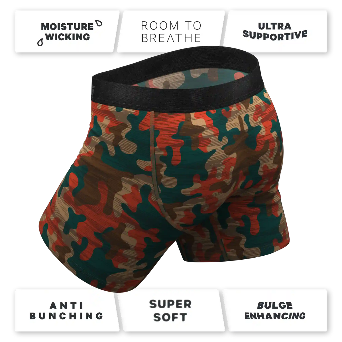 The Blend In | Earthy Camouflage Ball Hammock® Pouch Underwear With Fly