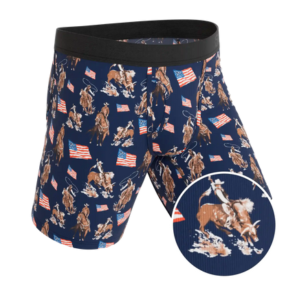The Bootstraps & Chaps | Americana Cowboy Ball Hammock® Boxer - Long Leg