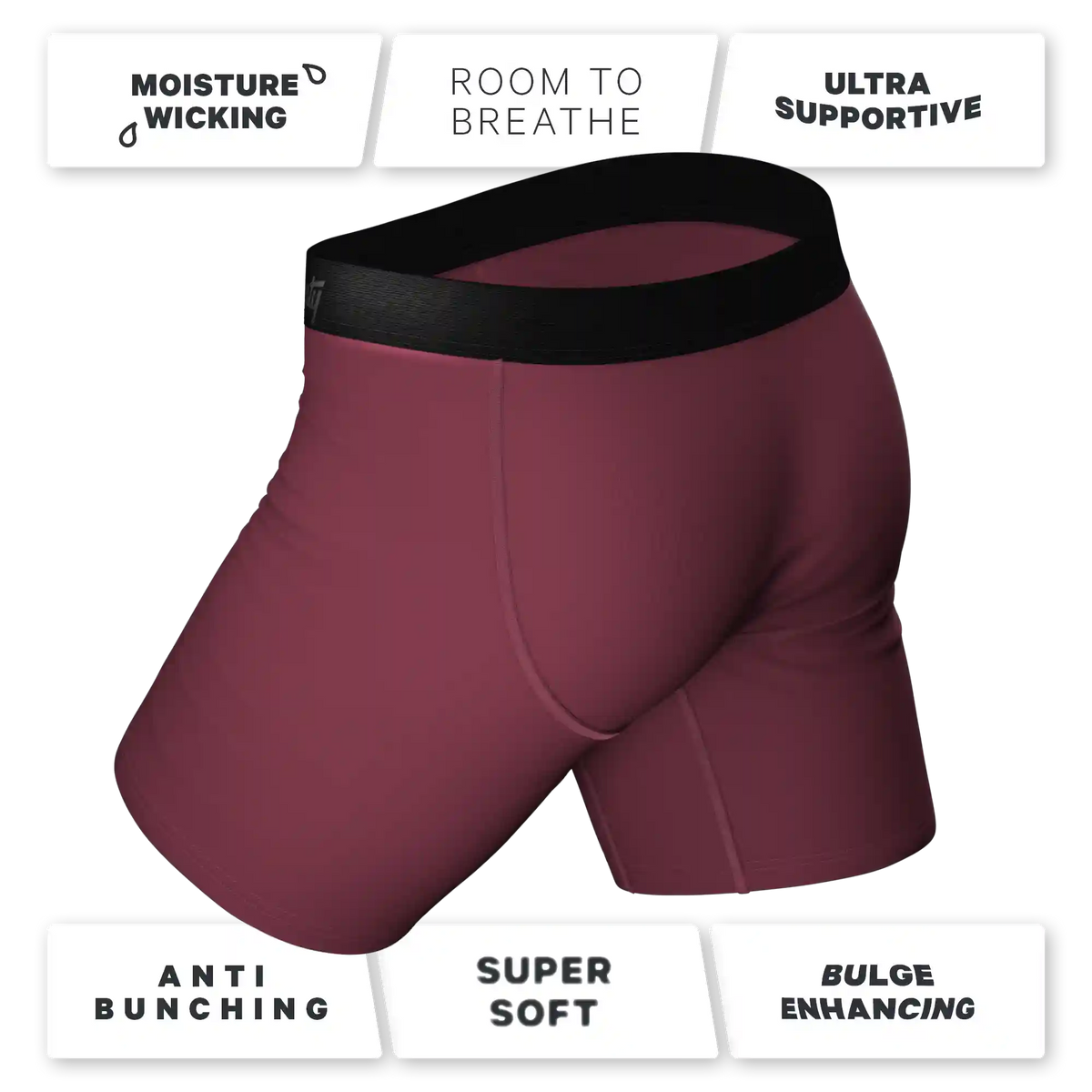 The Bordeaux | Mauve Ball Hammock® Boxer - Long Leg