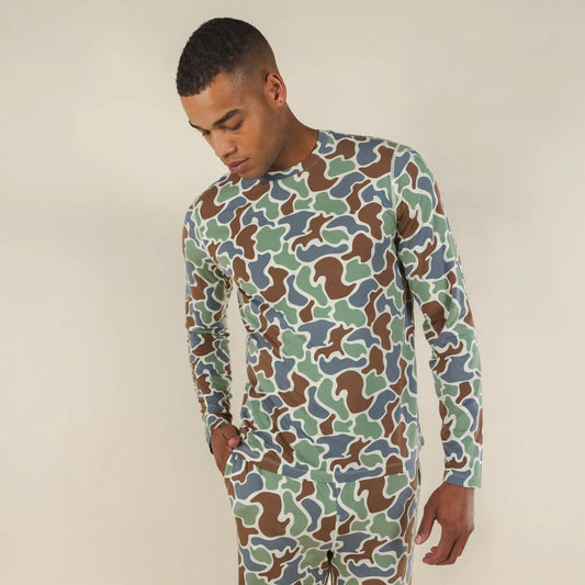 The Blender | Grey Duck Camo SleepDeep™ Men’s Long Sleeve Pajama Shirt