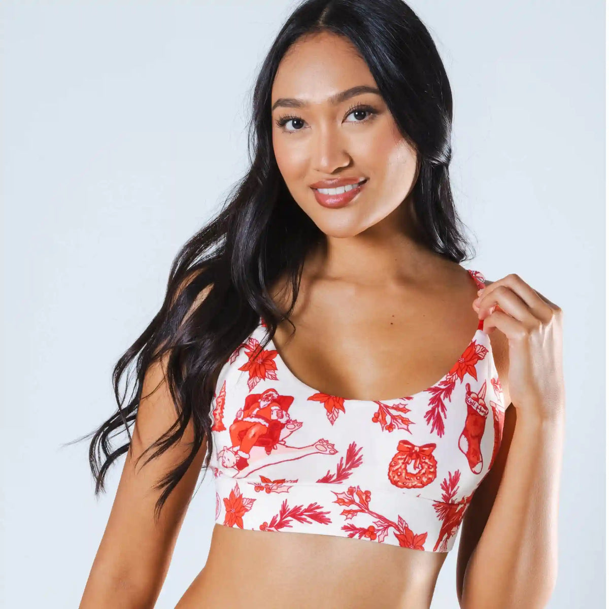 The Santa Slays | Christmas Toile Boob Hammock™ Scoop Bralette