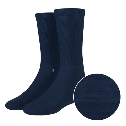 The Ocean Blue | Chambray Heather Heel Hammock™ Crew Socks