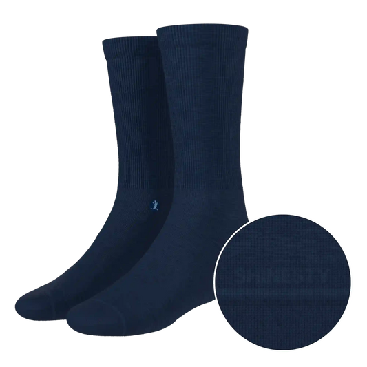 The Ocean Blue | Chambray Heather Heel Hammock™ Crew Socks