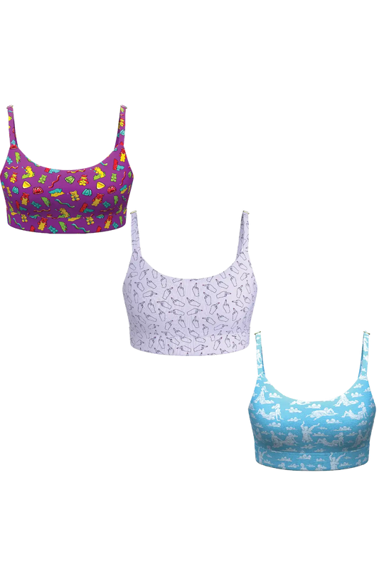 The Bright and Naughty | Women's Boob Hammock™ Bralette 3 Pack