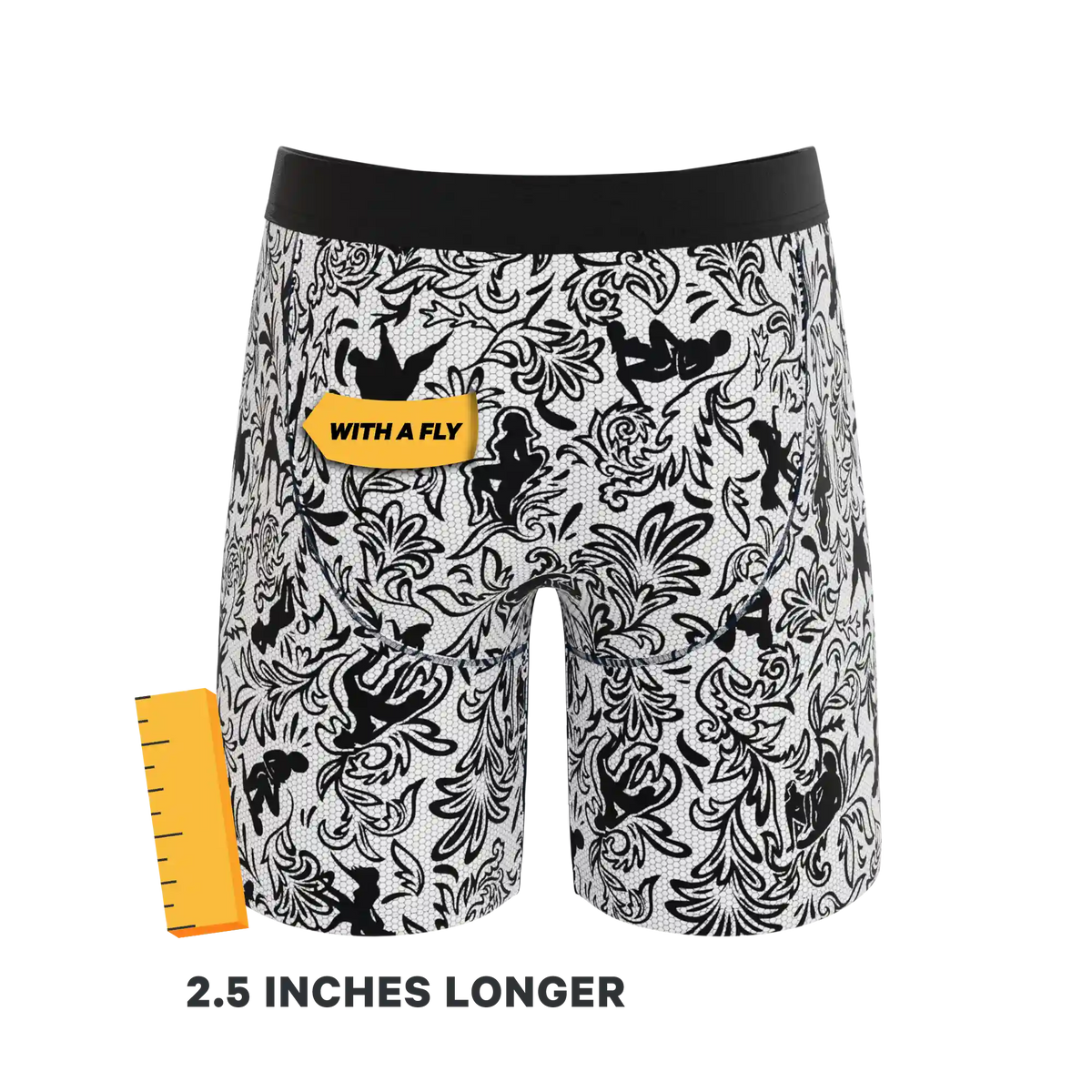 The Racy & Lacy | Provocative Lace Print Ball Hammock® Boxer - Long Leg