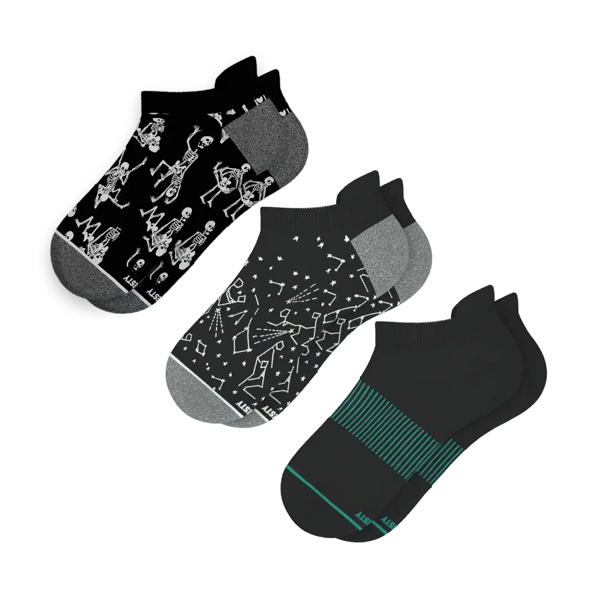 The Mostly Black | Heel Hammock™ Ankle Socks 3 Pack