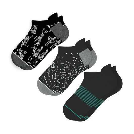 The Mostly Black | Heel Hammock™ Ankle Socks 3 Pack