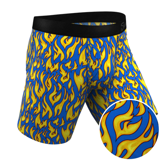 The Fire Crotch | Flames Ball Hammock® Boxer - Long Leg