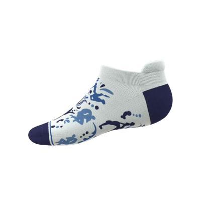 The Risqué Rorschach | Naughty Blue Willow Heel Hammock™ Ankle Socks