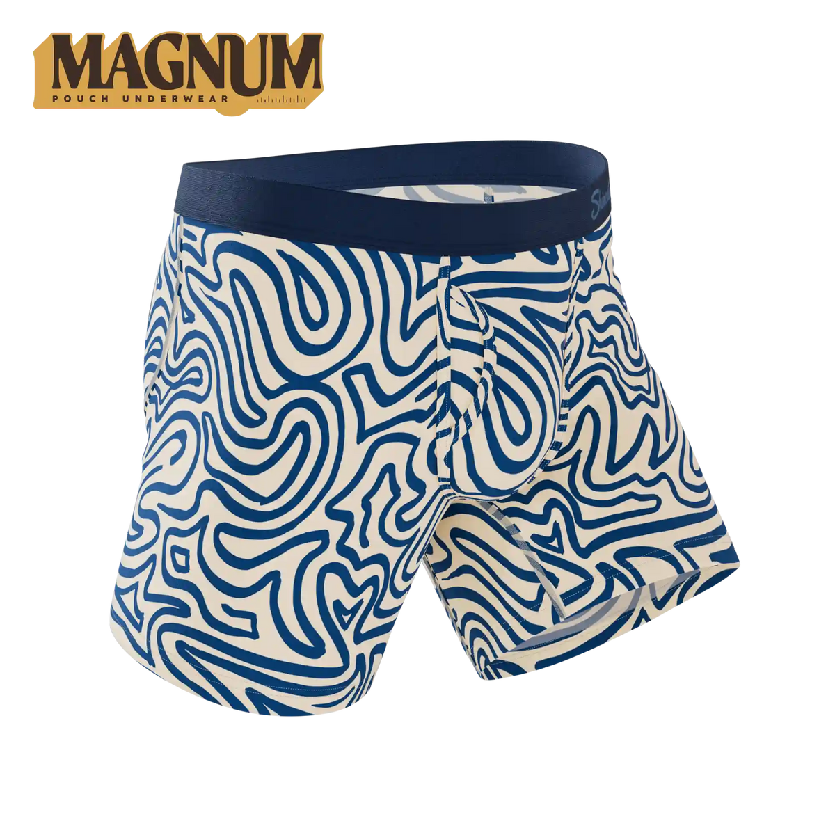 The Rio Grande | Abstract Navy Line Ball Hammock® Magnum Big Pouch Underwear