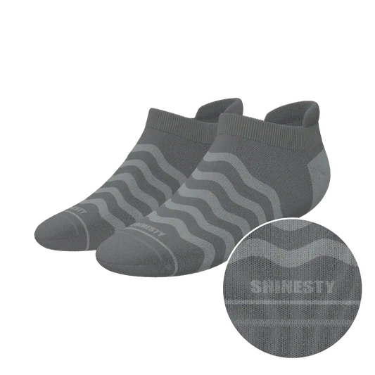 The Sleek | Gray Waves Heel Hammock™ Ankle Socks