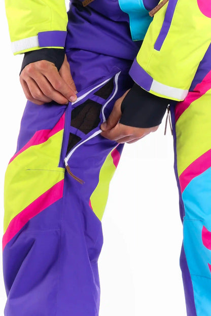 The Chute Your Shot | Men's Neon Purple Retro Ski Suit