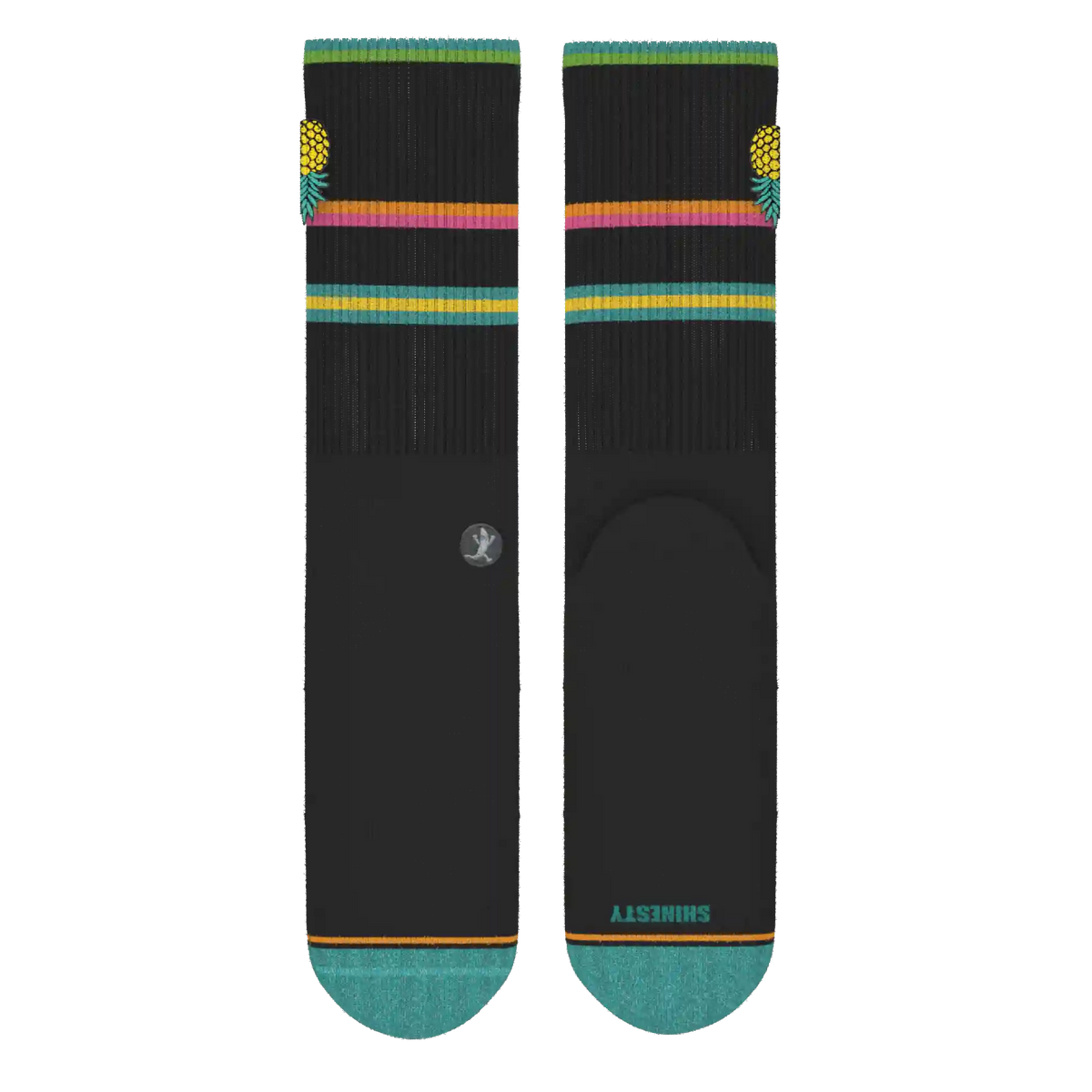 The Island Time | Black Tropical Heel Hammock™ Crew Socks