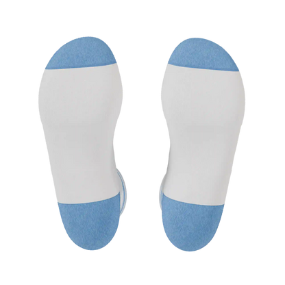 The Tickler | Powder Blue Stripe Heel Hammock™ Quarter Crew Socks