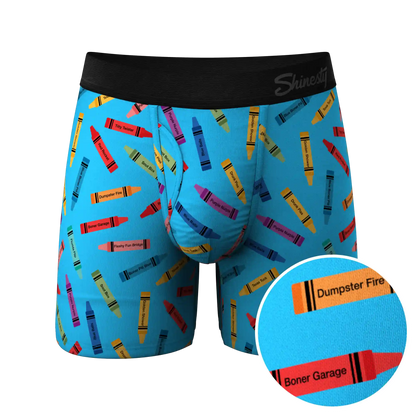 The 69 Pack | Crayon Print Ball Hammock® Pouch Underwear With Fly