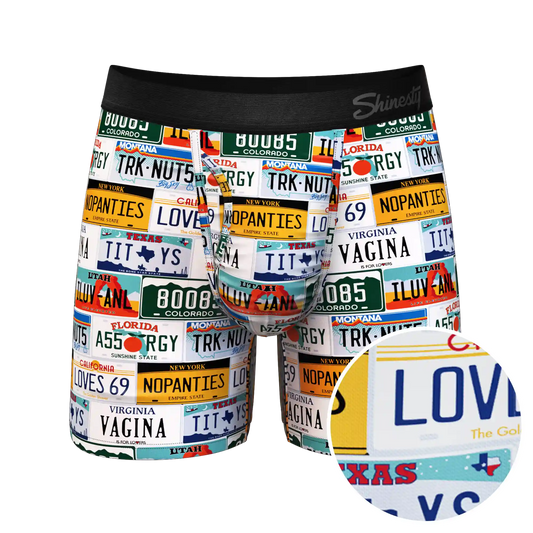 The DMV Catastrophe | License Plates Ball Hammock® Pouch Underwear With Fly
