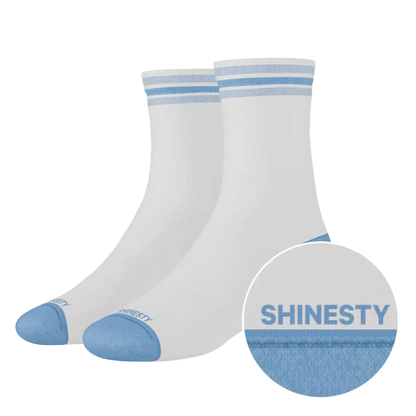 The Tickler | Powder Blue Stripe Heel Hammock™ Quarter Crew Socks