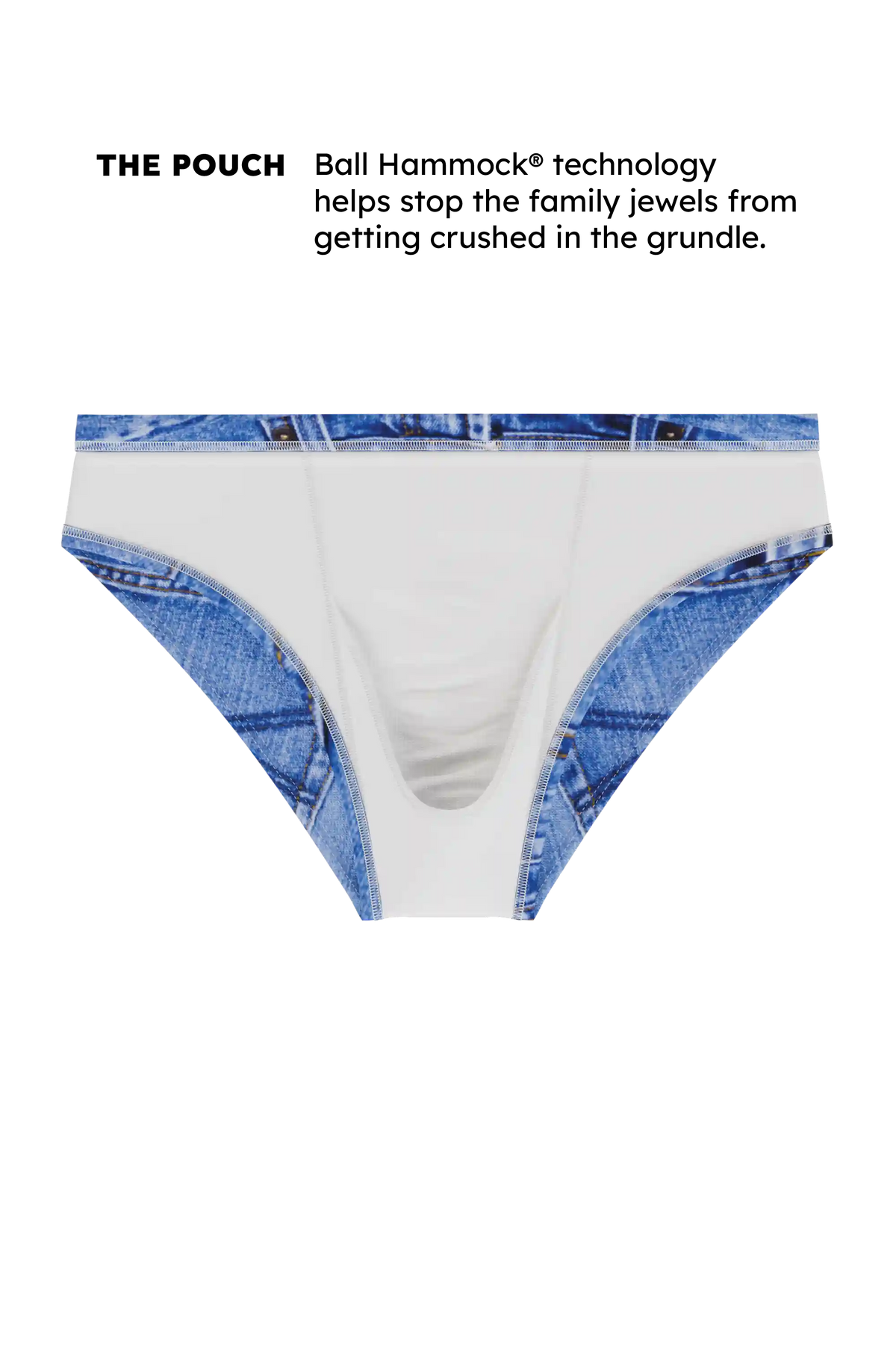 The Daytona Dong Sarong  | Denim Print Ball Hammock® Pouch Swim Briefs