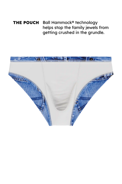 The Daytona Dong Sarong  | Denim Print Ball Hammock® Pouch Swim Briefs