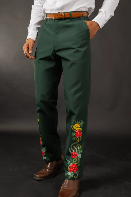 The Holiday Ham | Dark Green Holiday Placement Suit Pants