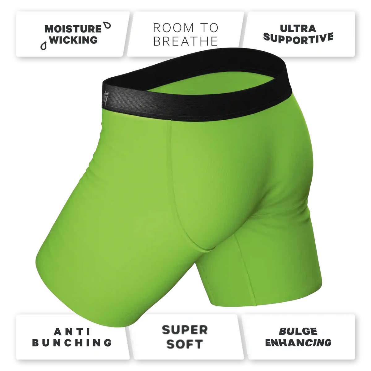 The Supernova | Bright Green Ball Hammock® Boxer - Long Leg