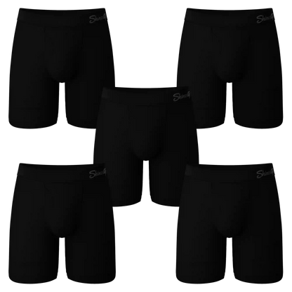 The Threat Level Midnight | Long Leg Black Ball Hammock® Pouch Underwear With Fly 5 Pack