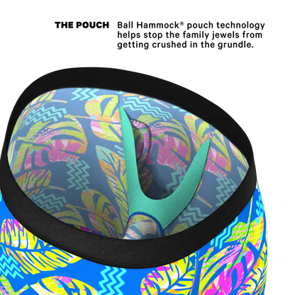 The Oahu Rendezvous | Tropical Leaves Ball Hammock® Boxer - Long Leg
