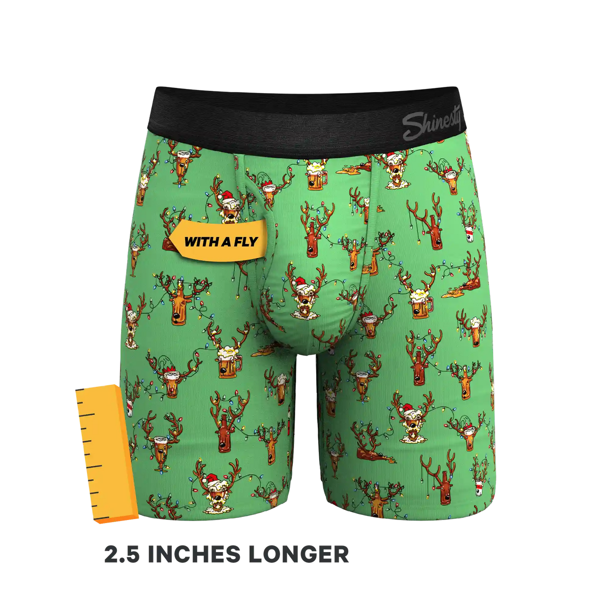 The Blitzened | Reindeer Beer Ball Hammock® Boxer - Long Leg