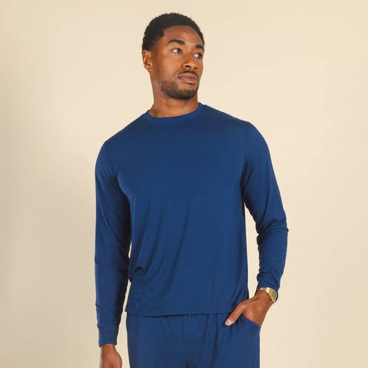 The Big Blue | Navy SleepDeep™ Men’s Long Sleeve Pajama Shirt
