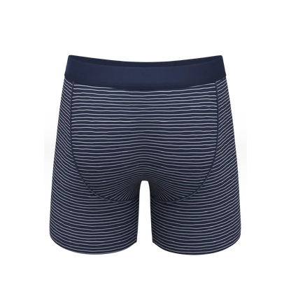 The Cheek Streak | White Stripe Ball Hammock® Pouch Underwear With Fly