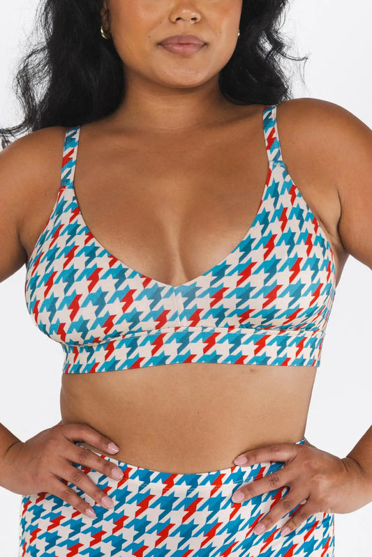 The Swanky | Retro Houndstooth Boob Hammock™ Plunge Bralette