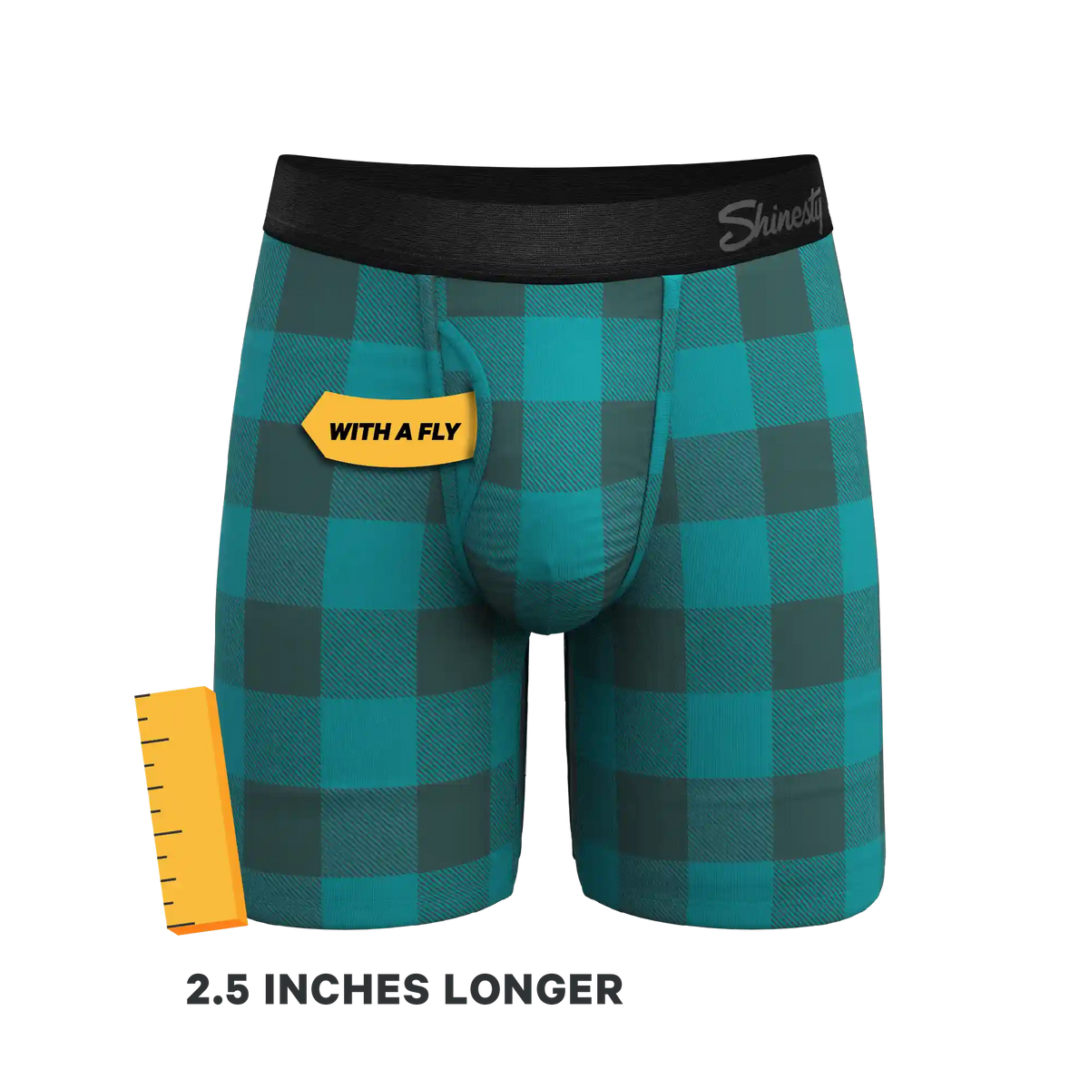 The Plaid And Simple | Green Buffalo Check Ball Hammock® Boxer - Long Leg