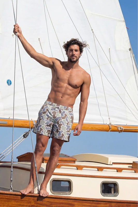 The Blender | Grey Duck Camo Ball Hammock® Pouch 5" Swim Trunks