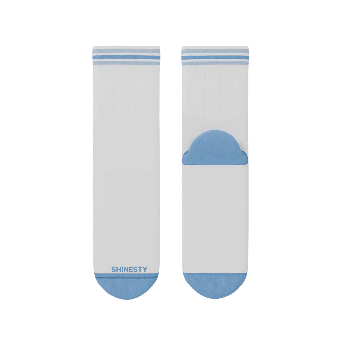 The Tickler | Powder Blue Stripe Heel Hammock™ Quarter Crew Socks