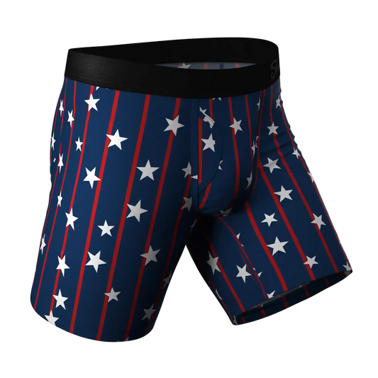 The Stars & Stripes | USA Pinstripe Ball Hammock® Boxer - Long Leg