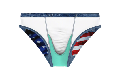 The Chattahoochee Daddy | USA Denim Print Swim Brief