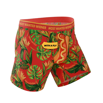 The Wiener In Paradise | Shinesty X Wienerschnitzel Tropical Ball Hammock® Pouch Underwear With Fly