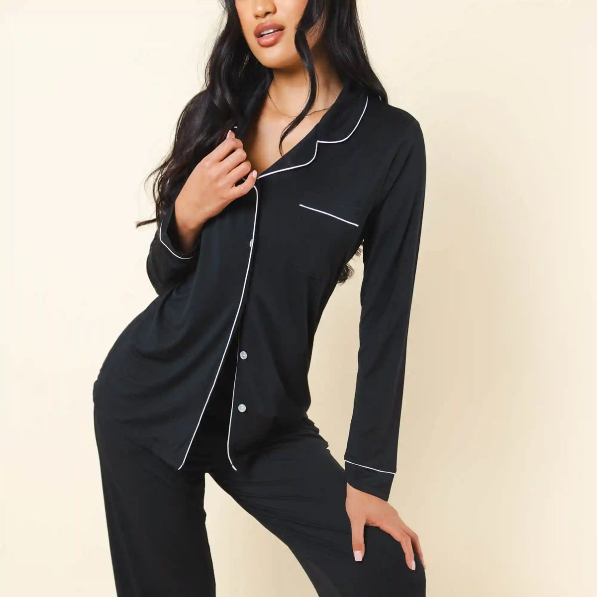 The Threat Level Midnight | Black SleepDeep™ Women’s Long Sleeve Pajama Set