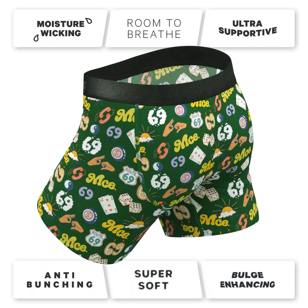 The Wine Dine & 69 | Route 69 Ball Hammock® Pouch Underwear With Fly