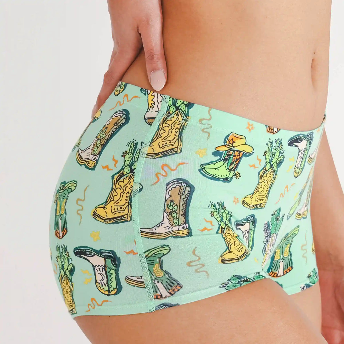 The Line Dance | Cowboy Boots Modal Boyshort Underwear