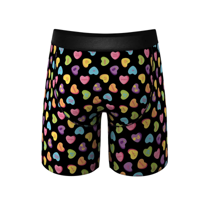 The Smooth Talker | Candy Hearts Ball Hammock® Boxer - Long Leg