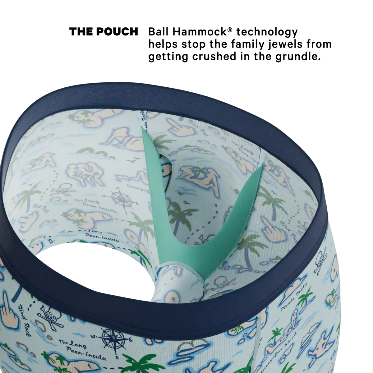 The Pirate's Booty | Naughty Map Ball Hammock® Pouch Trunks Underwear